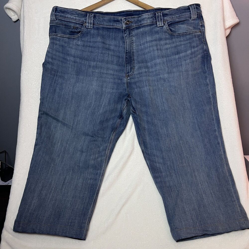 Duluth Trading Ballroom DoubleFlex Jeans Mens 48x22 Relaxed Fit Cropped Altered